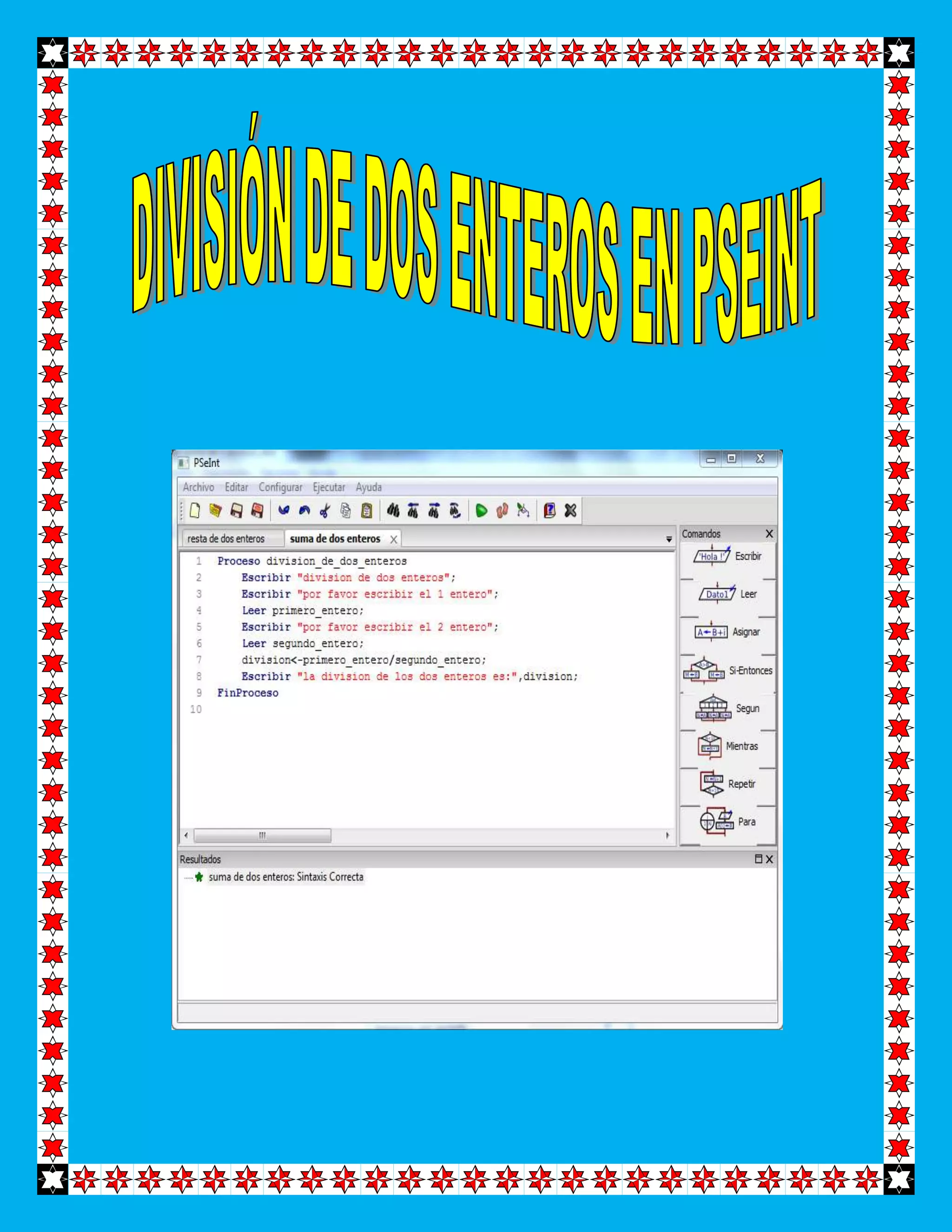 Suma de dos enteros pseint