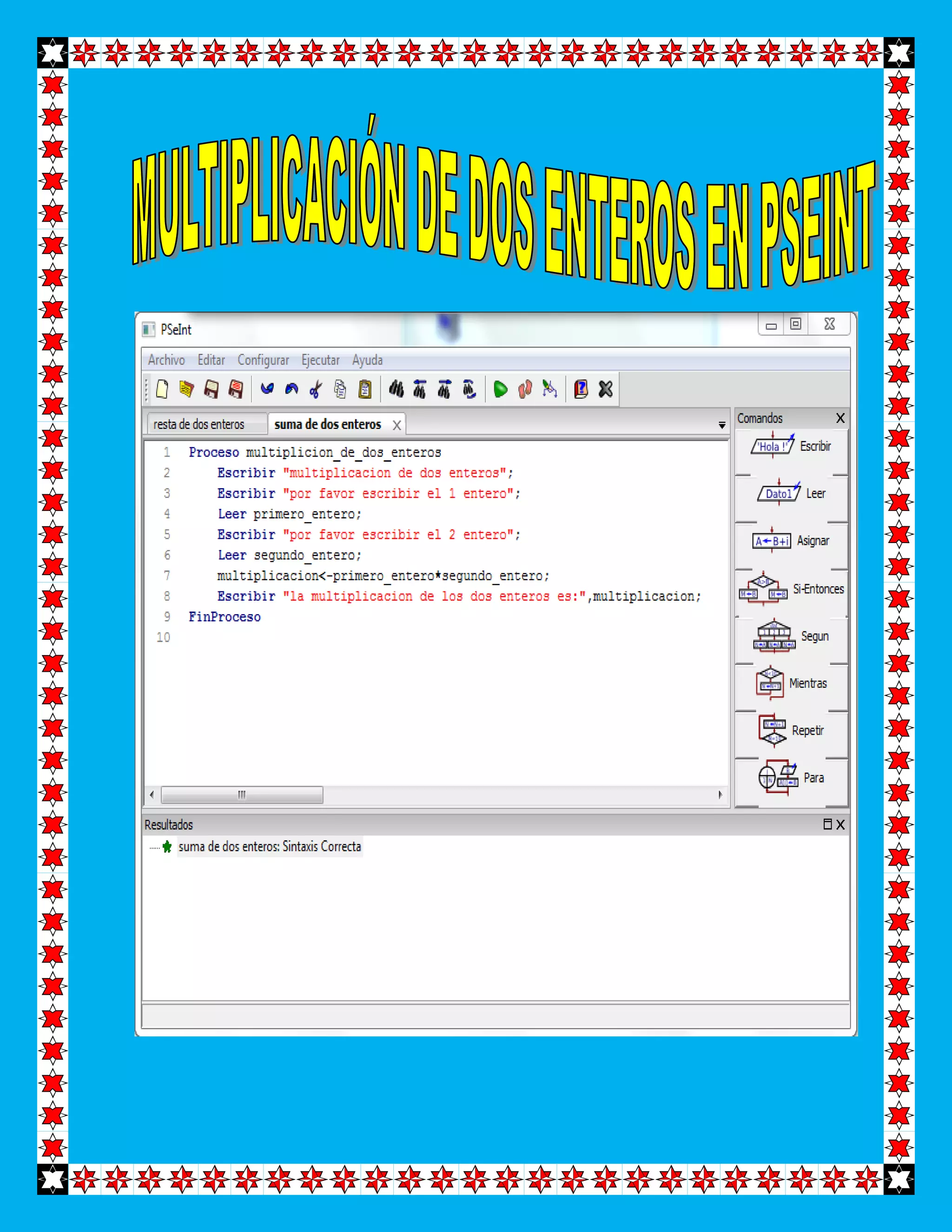 Suma de dos enteros pseint