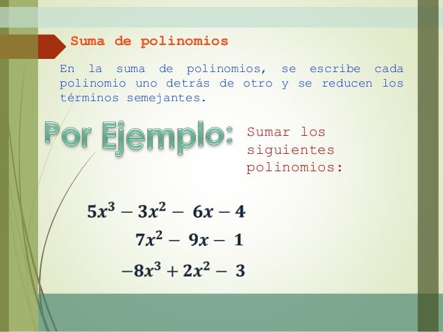 Suma de polinomios