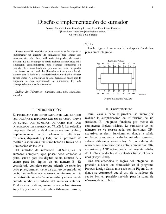 Sumador De Dos Numeros De 8bits
