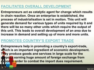 role of enterprenur in economic development