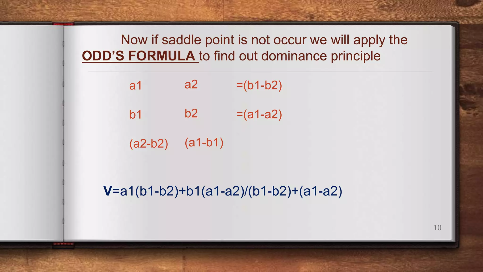 GAME THEORY - Problems on Dominance principle | PPTX