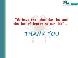 “We have two jobs: Our job and
the job of improving our job”.
THANK YOU
 
