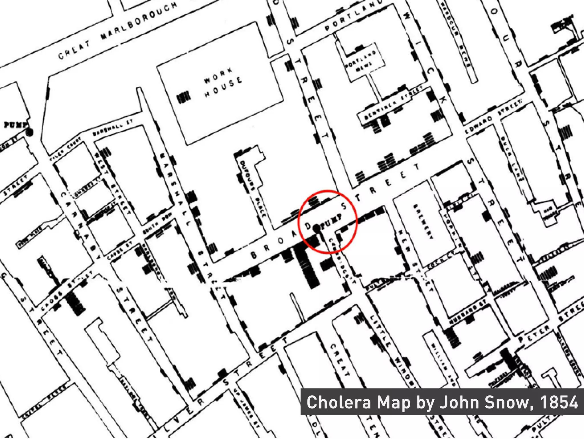 Cholera Map by John Snow, 1854
 