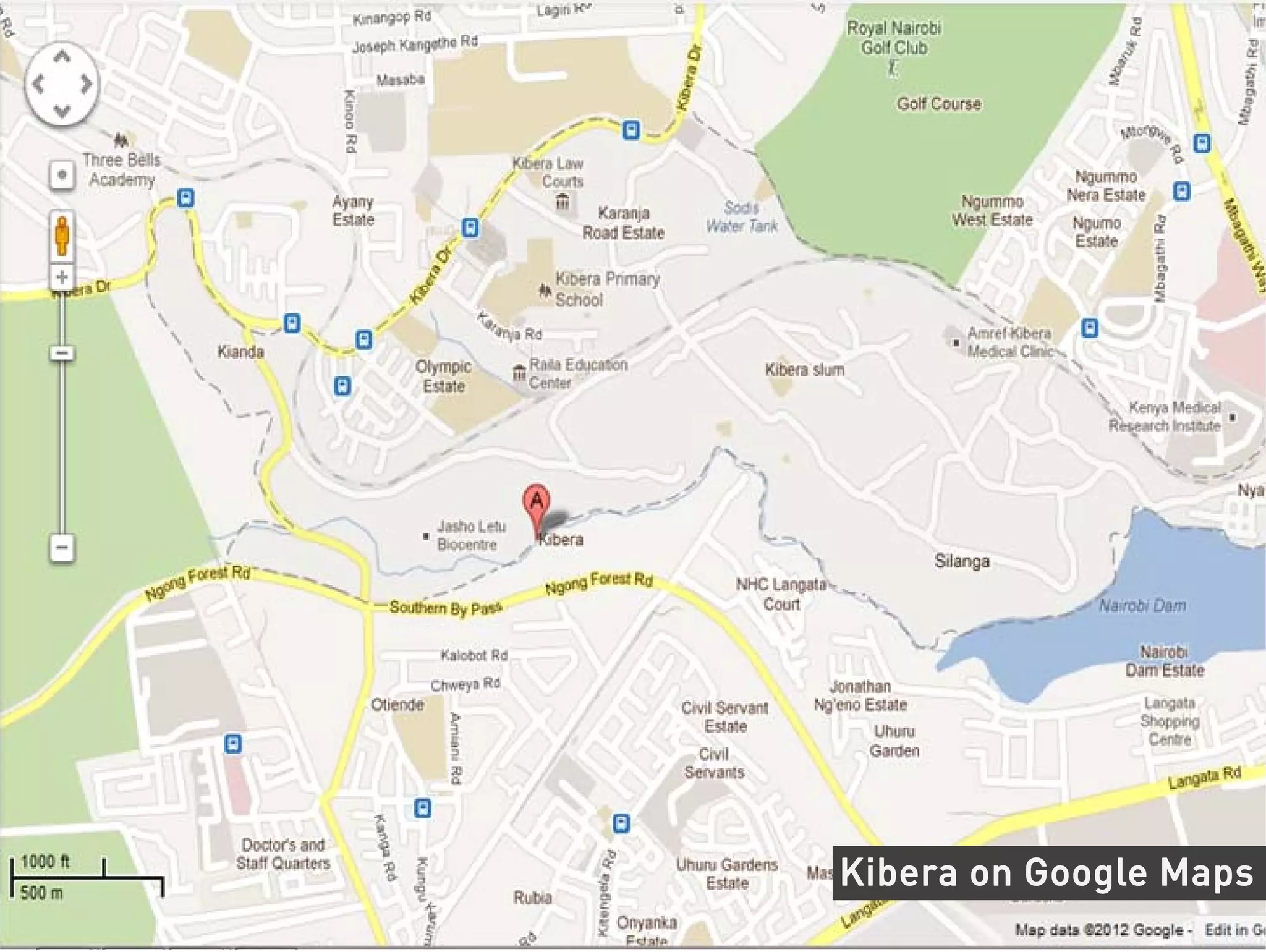 Kibera on Google Maps
 
