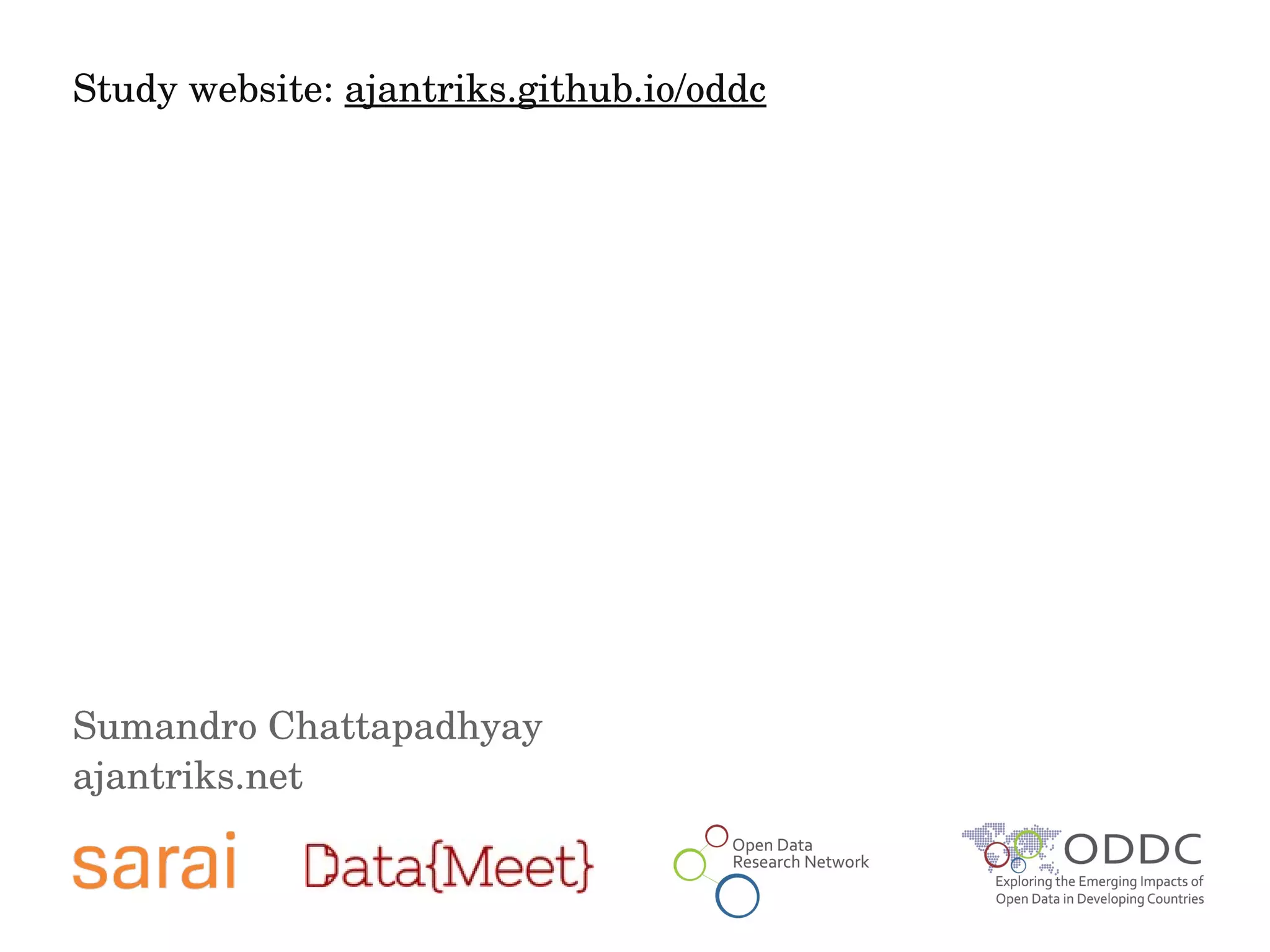 Study website: ajantriks.github.io/oddc 
Sumandro Chattapadhyay 
ajantriks.net 
