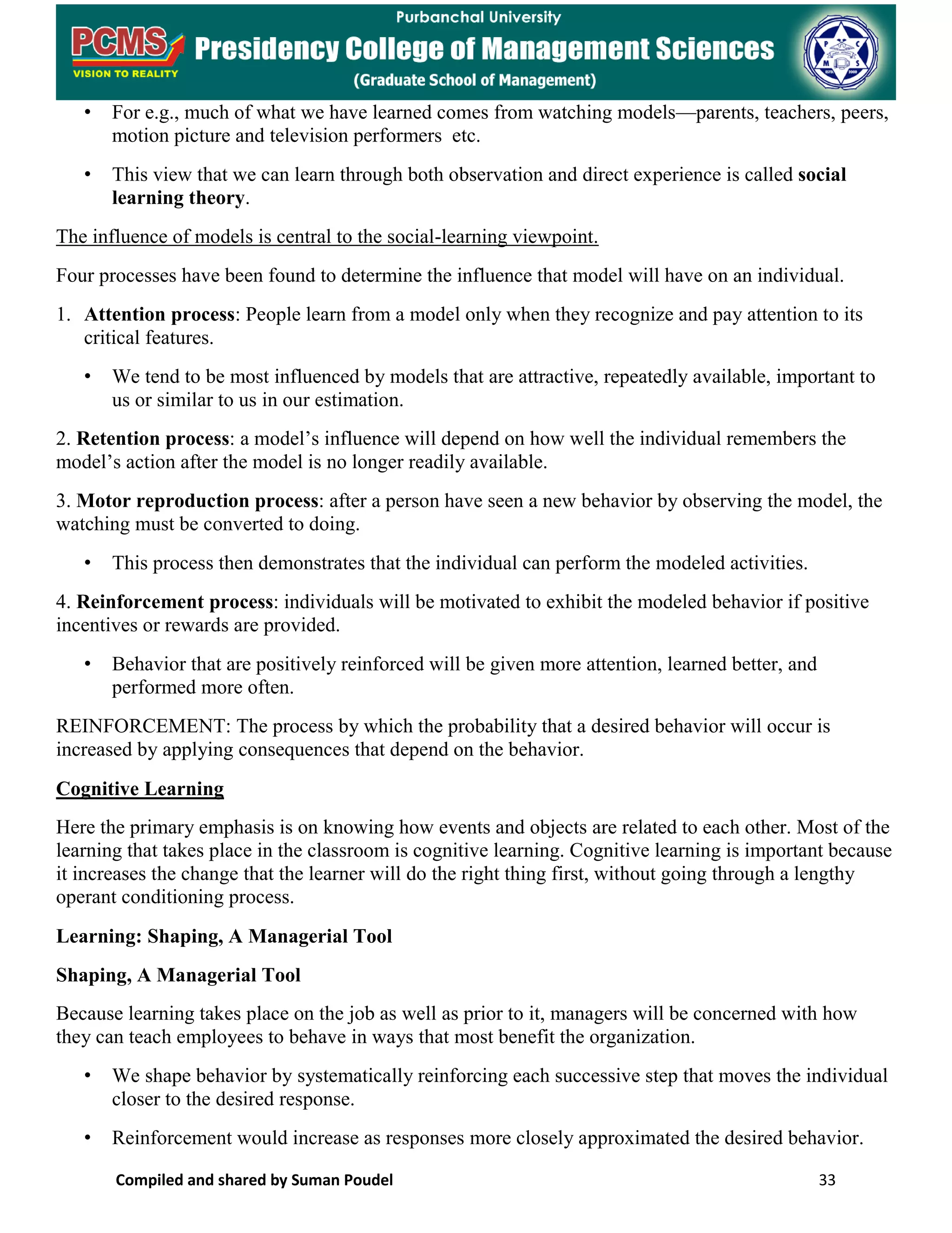 Mba 1s Sem Organisational Behaviour Notes Pdf Mba 1s Sem Organisational Behaviour Notes Pdf