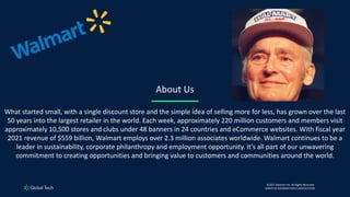 ©2021 Walmart Inc. All Rights Reserved.
SENSITIVE INFORMATION CLASSIFICATION
About Us
What started small, with a single di...