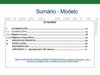 Sumário - Modelo
 