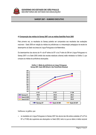 Sumario Executivo Saresp 2007