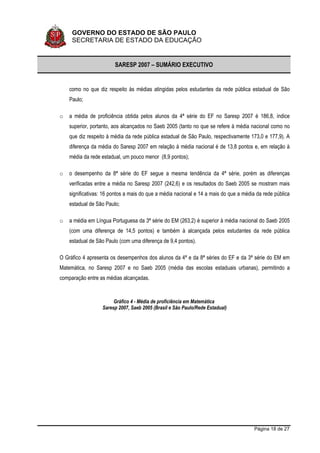 Sumario Executivo Saresp 2007