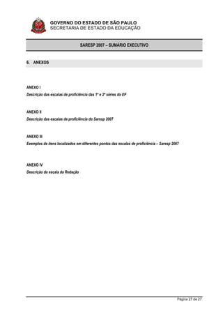 Sumario Executivo Saresp 2007