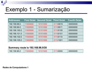 Exemplo 1 - Sumarização




Redes de Computadores 1
 