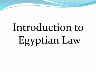 Introduction to
 Egyptian Law
 