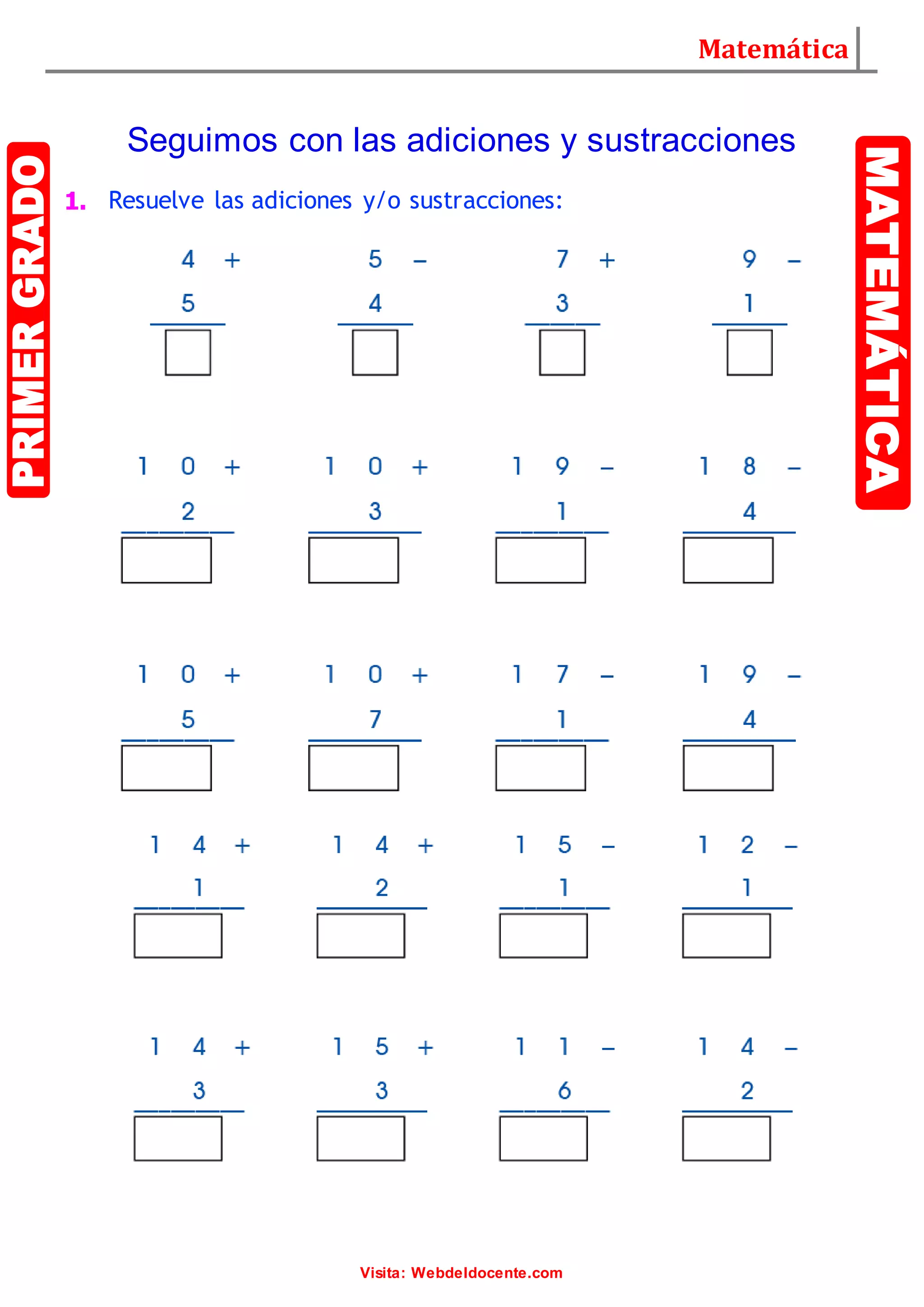 Sumas De Primer Grado De Primaria Image To U