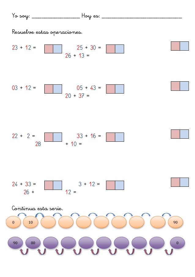 Sumas dos cifras horizontal