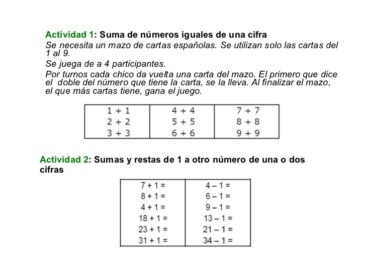 Sumas y restas