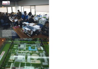 15
16
112 TELE-audiovision International — The World‘s Leading Digital TV Industry Publication — 01-02/2015 — www.TELE-audiovision.com
15. More than 100 engineers work in
Aftersales Customer Support. Some of
them are located at the customer site taking
care of problems or here at Sumavision's
headquarters working on customer problems
and discussing solutions with colleagues.
16. Sumavision is currently in the process of
erecting a complete campus near Beijing's
airport. Some of the fabrication buildings are
already in operation.
 