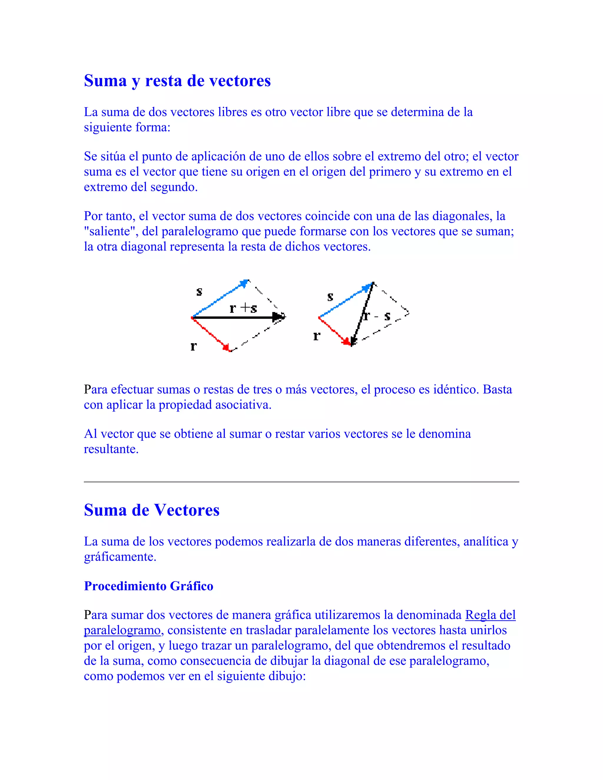 Suma y resta de vectores | DOCX