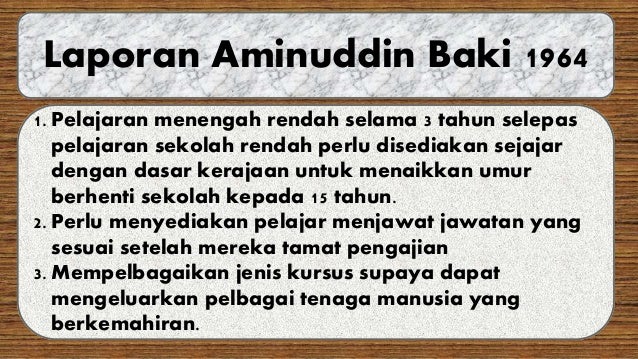Laporan Aminuddin Baki 1964