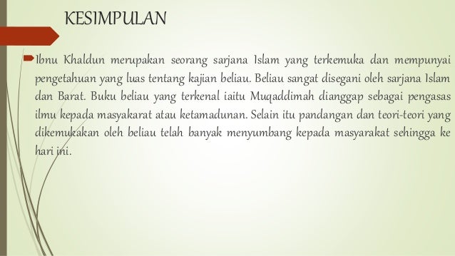 Sumbangan Ibnu Khaldun