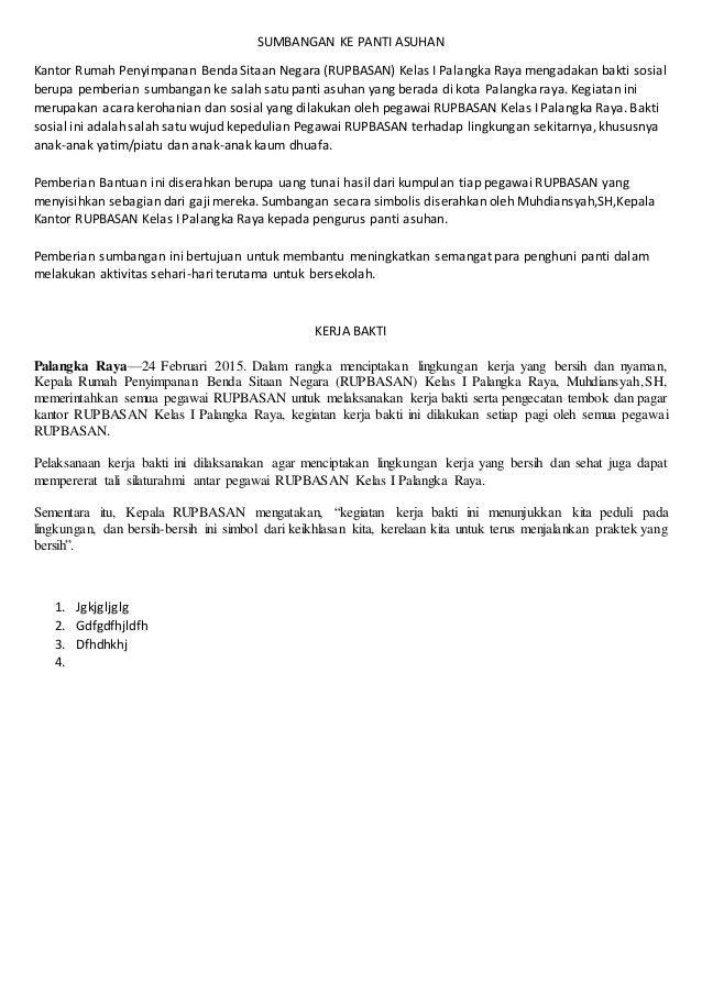 Sumbangan Ke Panti Asuhan