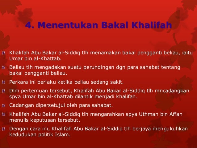 Sumbangan khalifah abu bakar al siddiq