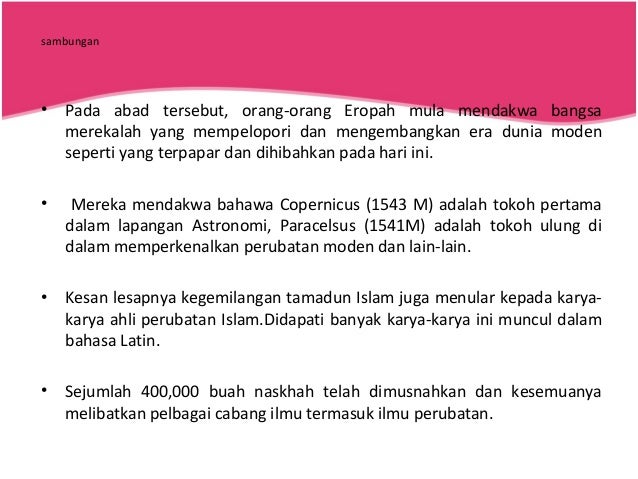 Sumbangan tamadun islam dalam ilmu perubatan