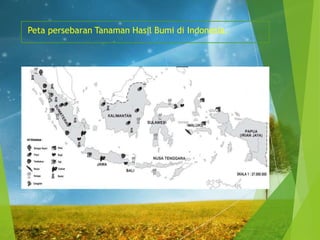 Peta persebaran Tanaman Hasil Bumi di Indonesia.
 