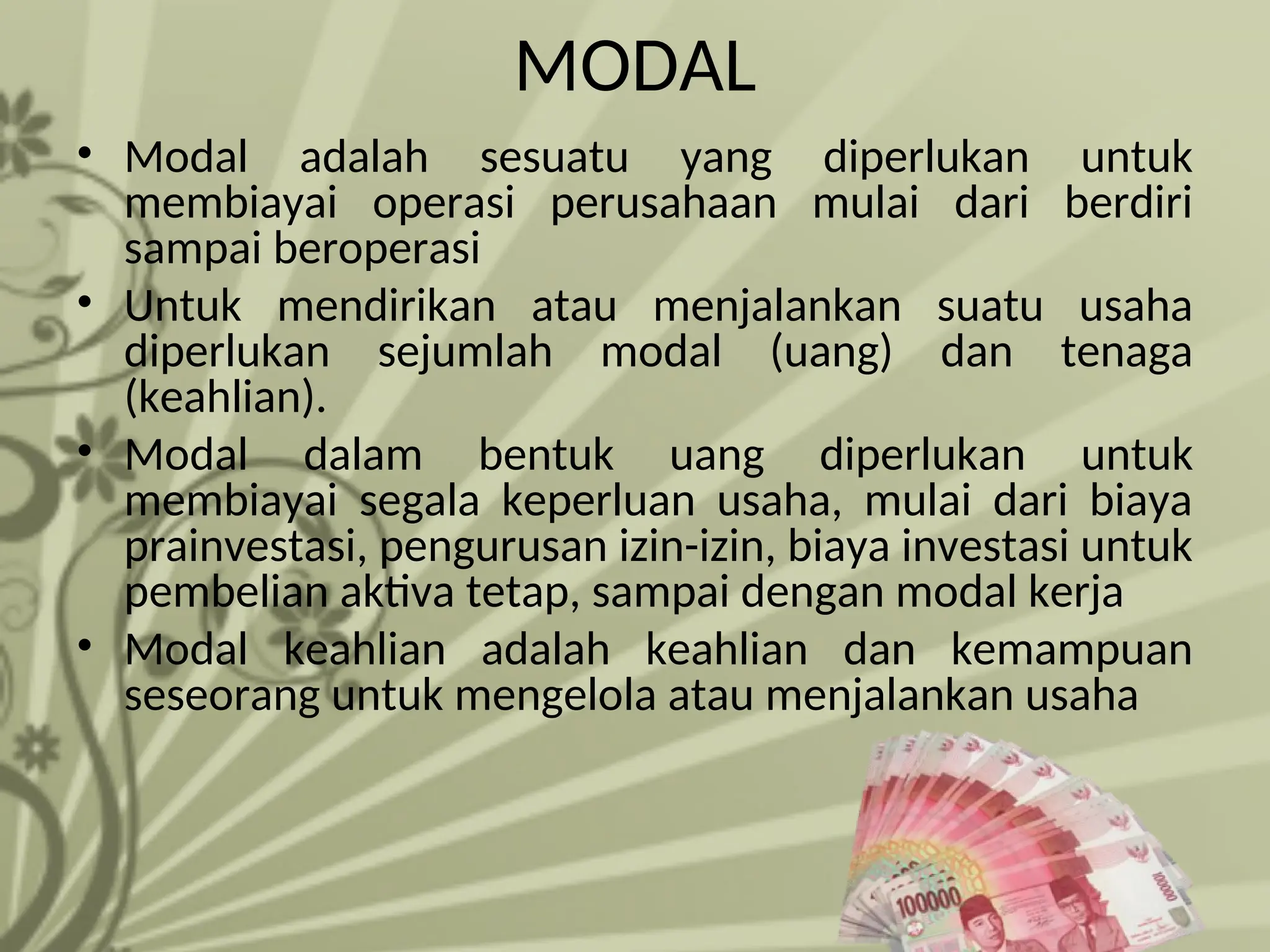 SUMBER MODAL didalam perusahaan yang ada | PPT