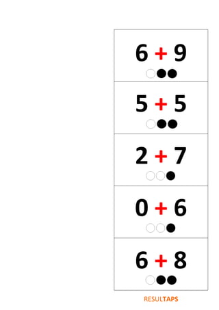 6 + 9
5 + 5
2 + 7
0 + 6
6 + 8
RESULTAPS
 