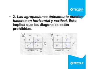 • 2. Las agrupaciones únicamente pueden
hacerse en horizontal y vertical. Esto
implica que las diagonales están
prohibidas.

 