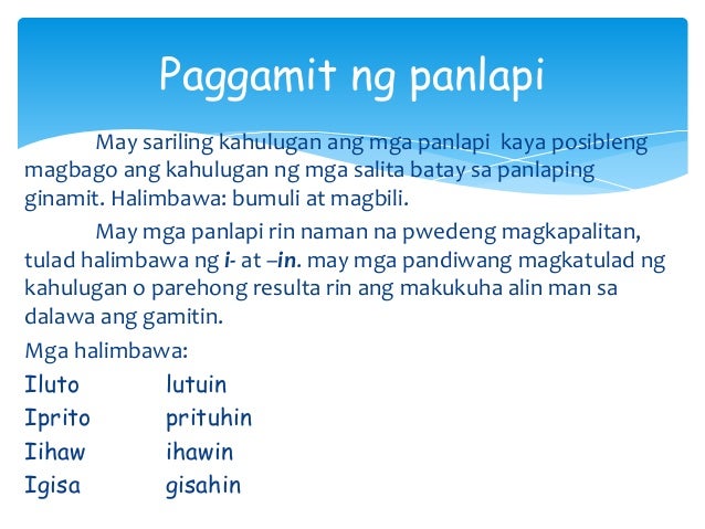 Halimbawa Ng Pangungusap Na May Tamang Panlaping Makadiwa