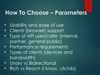 The Right Kind of API – How To Choose Appropriate API Protocols and ...