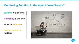 Monitoring Solution in the Age of “As-a-Service”
Security #1 priority
Flexibility is the key
Must be Scalable
User Experience
matters
 