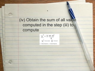 .
(iv) Obtain the sum of all value
   computed in the step (iii) to
   compute
 