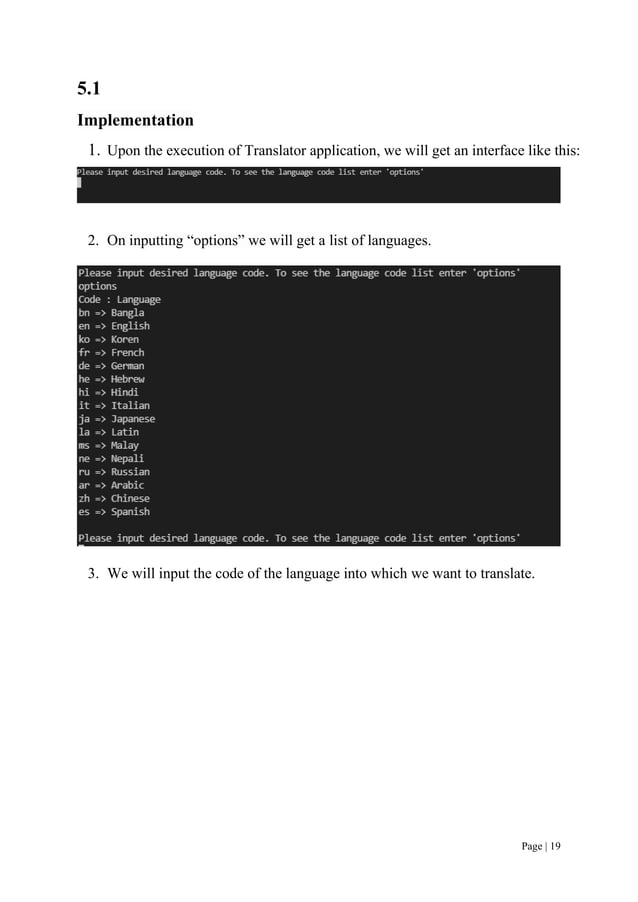 Language translator internship report PDF