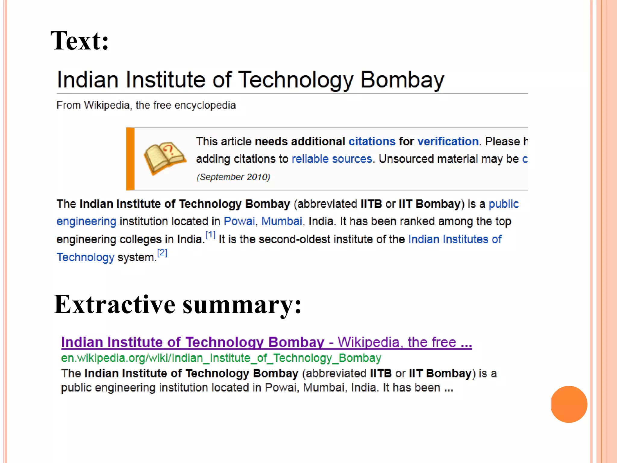 Text:
Extractive summary:
 