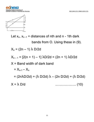 Summarized notes - 12th Science JEE - Interference and Diffraction | DOCX
