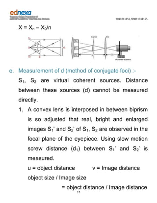 Summarized notes - 12th Science JEE - Interference and Diffraction | DOCX