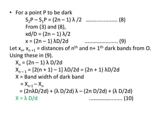 Summarized notes on Interference and Diffraction for JEE Main | PPTX