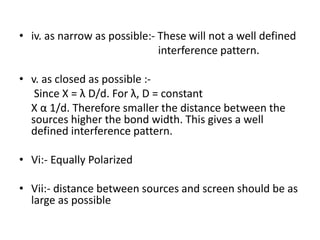 Summarized notes on Interference and Diffraction for JEE Main | PPTX