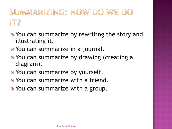 summarize yourself
