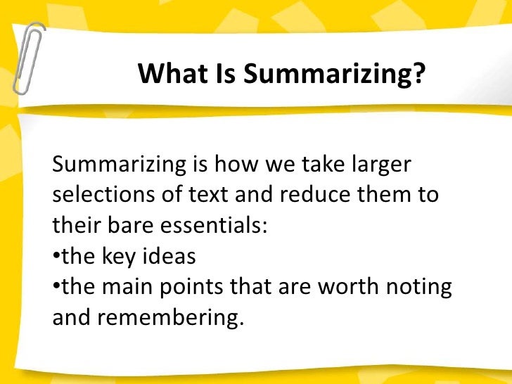 Summarizing