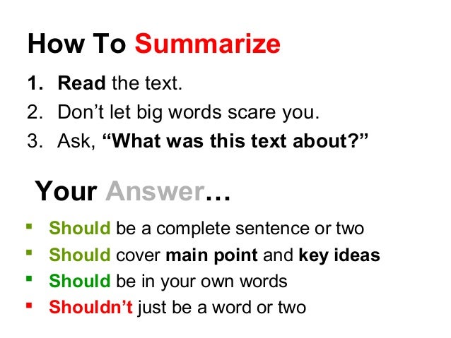 summarize your essay