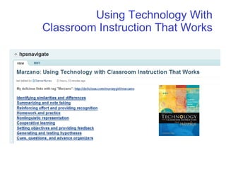 Using Technology With Classroom Instruction That Works 