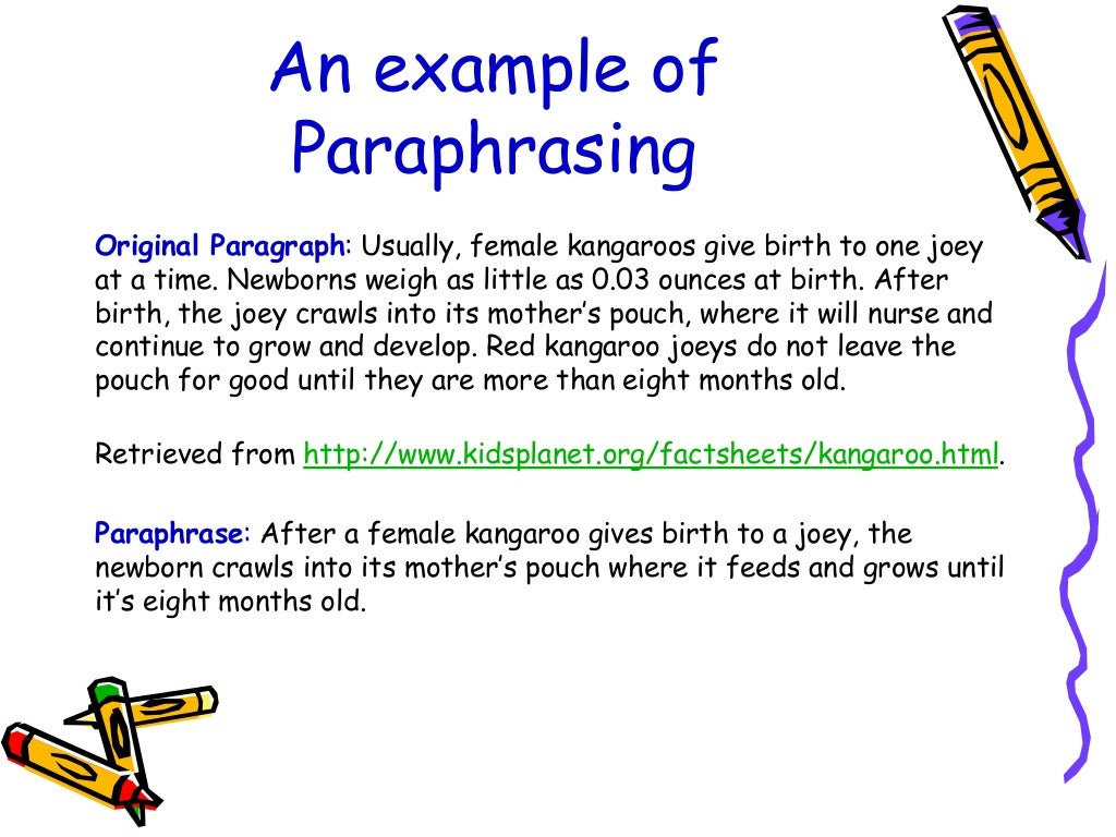 Paraphrase the given