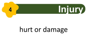 hurt or damage
Injury
4
 