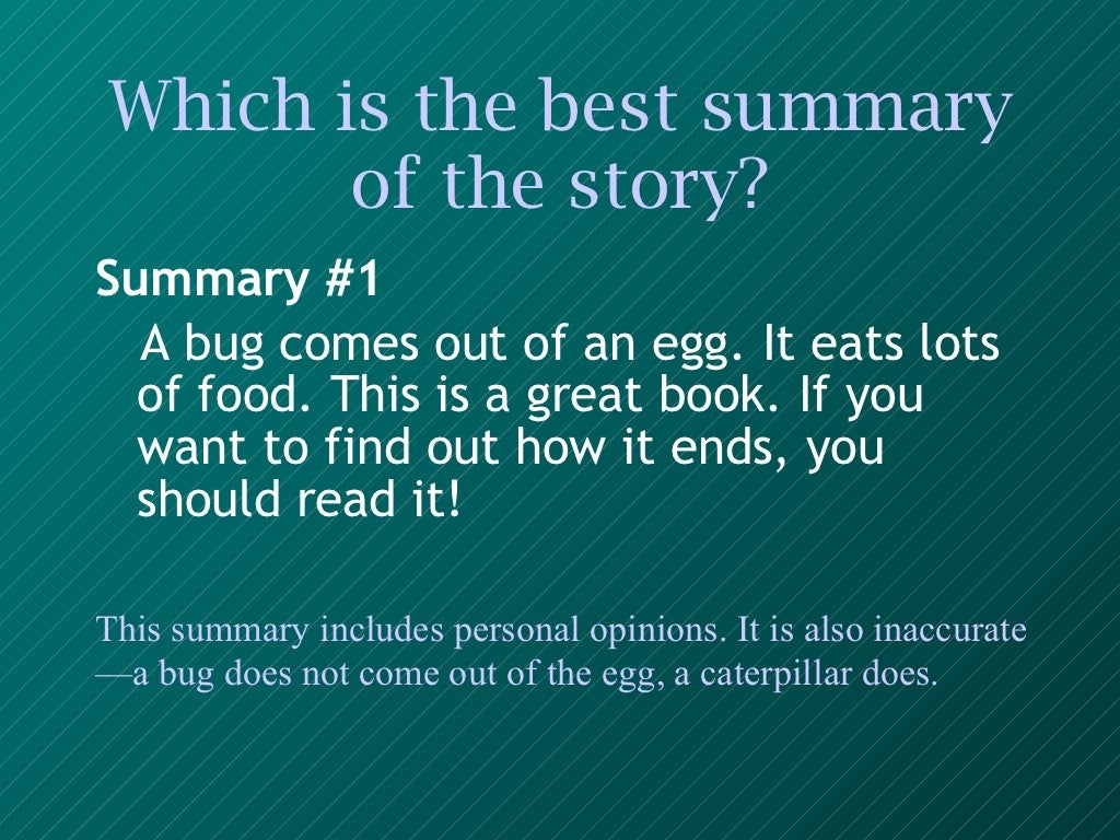 Summarizing A Story