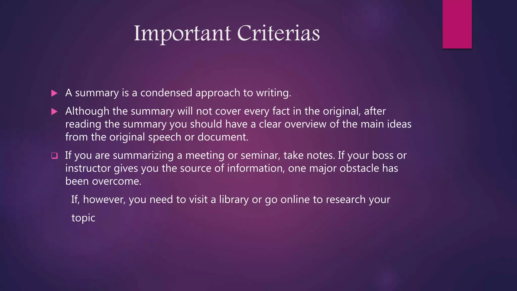 Summarizing technical communication | PPTX